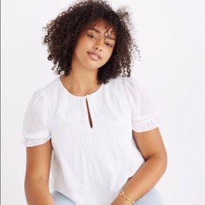 Madewell Embroidered Pintuck Blouse